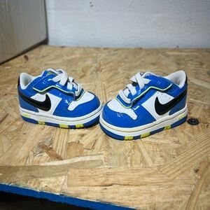 Little Kids Nike Dunk Low Blue White Leather Comfort Casual Sneakers Size 2C